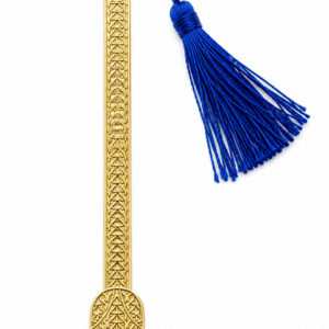 Gouden boekenlegger met blauwe kwast
